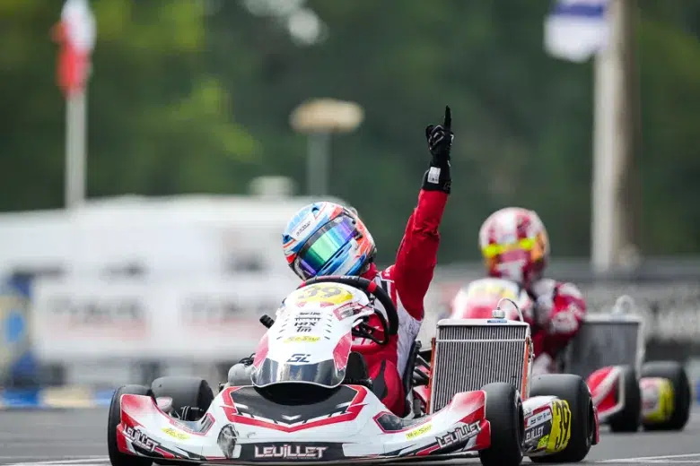 Leuillet, vainqueur et champion KZ2 à Varennes